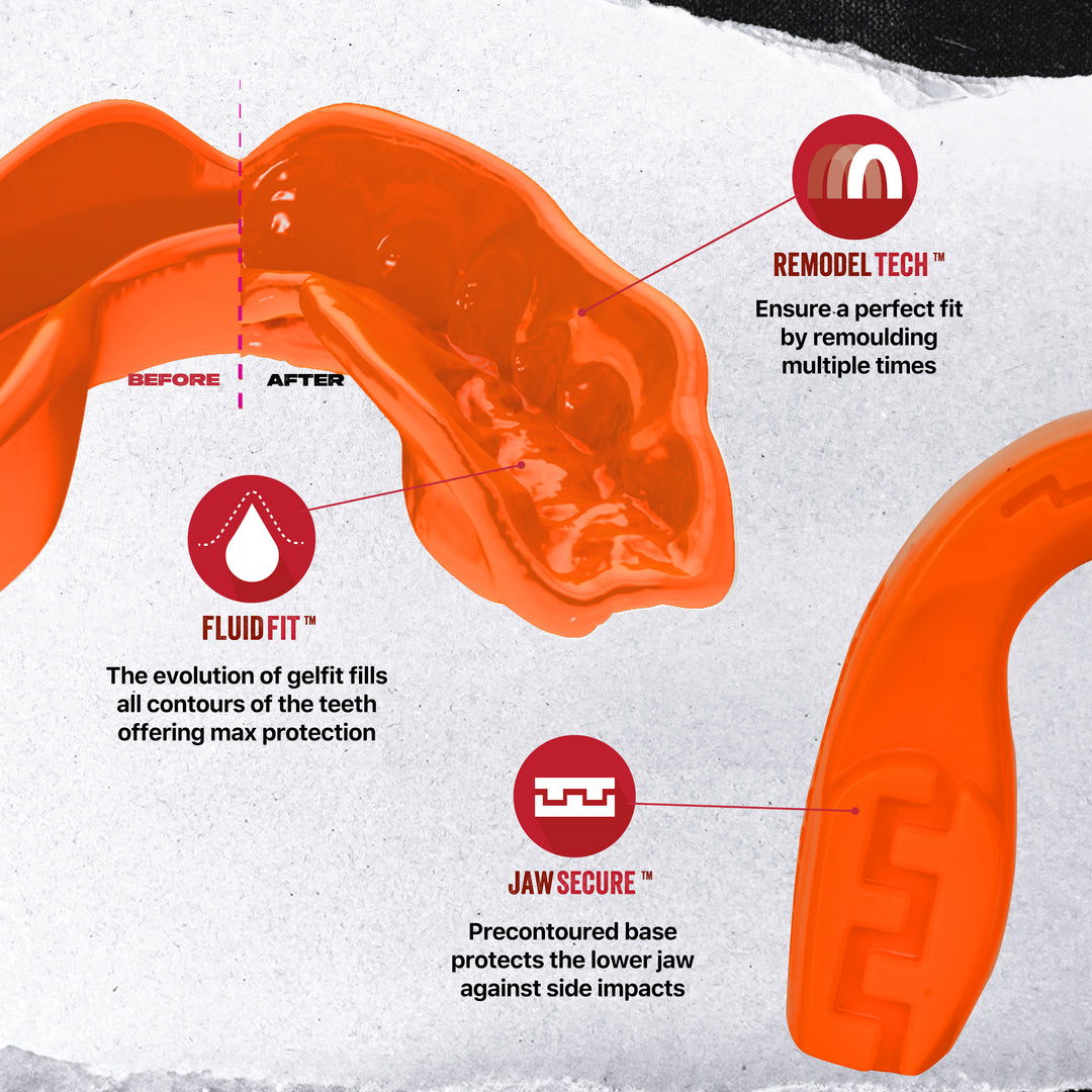 SAFEJAWZ® Intro Series Mouthguard - Fluro Orange