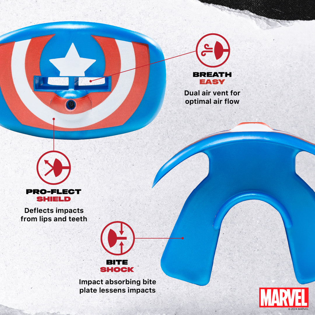 SafeJawz Marvel Lip Guard Captain America Mouthguard