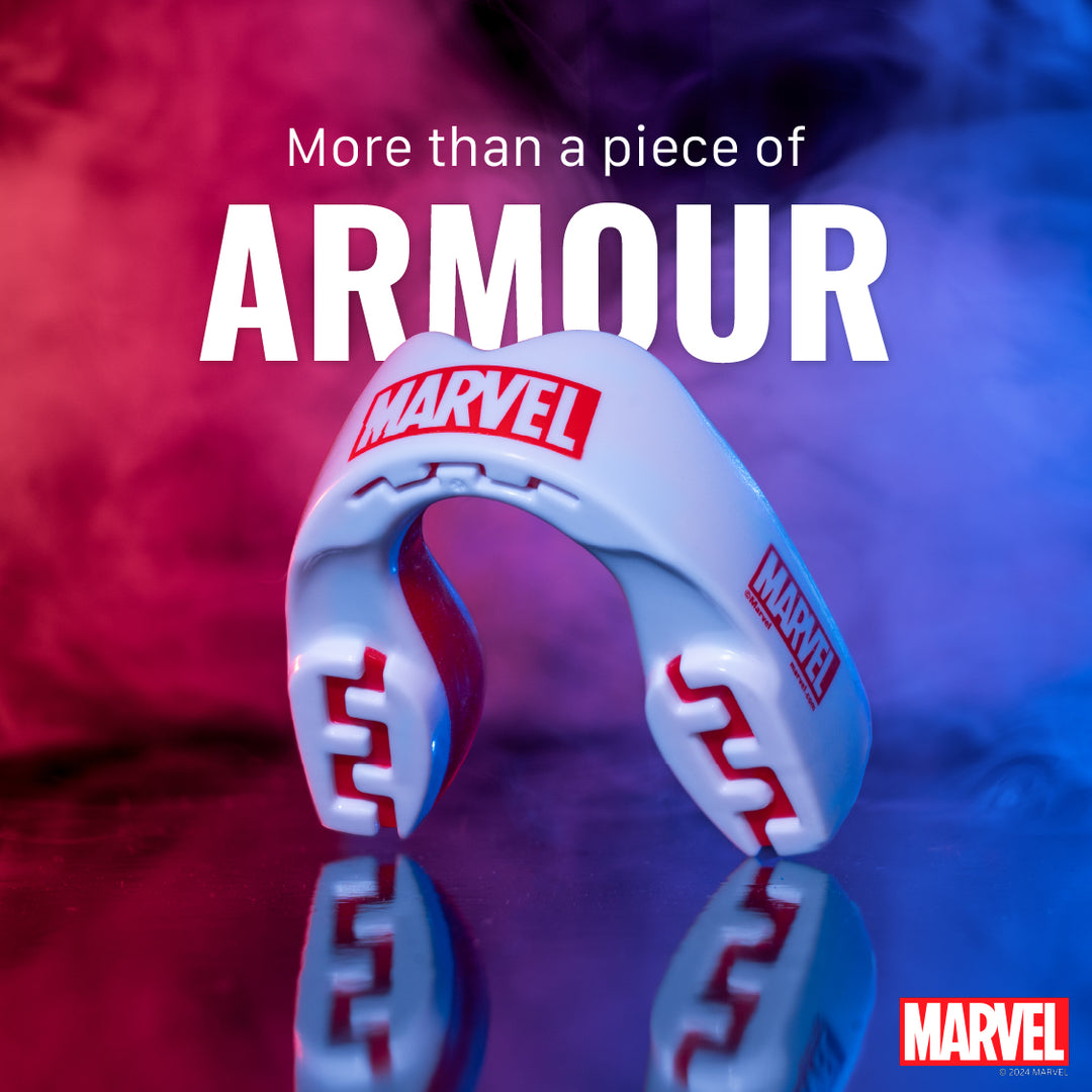 SafeJawz Marvel Logo Mouthguard - White