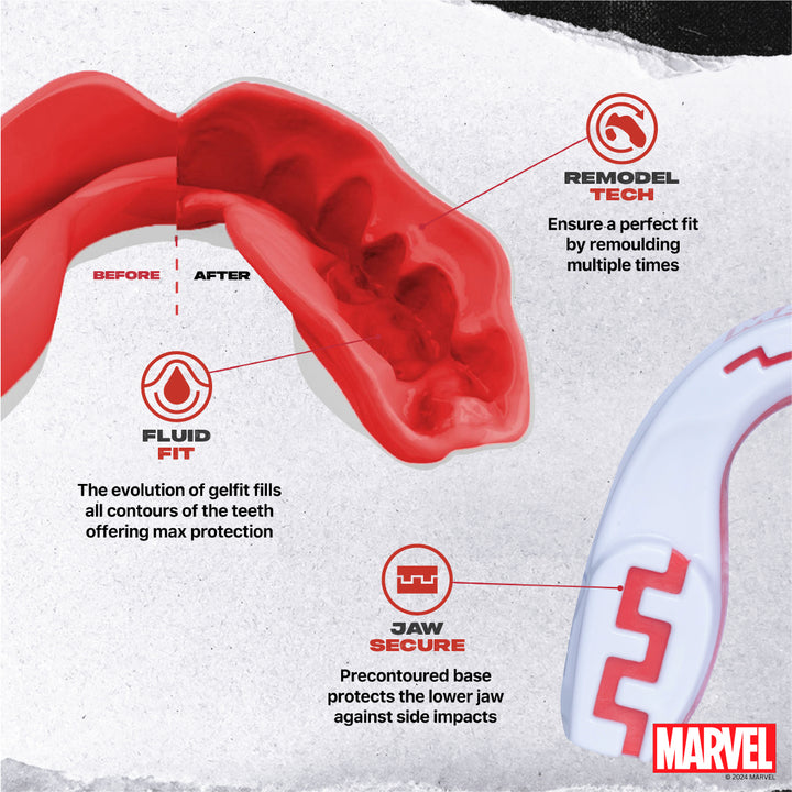 SafeJawz Marvel Logo Mouthguard - White