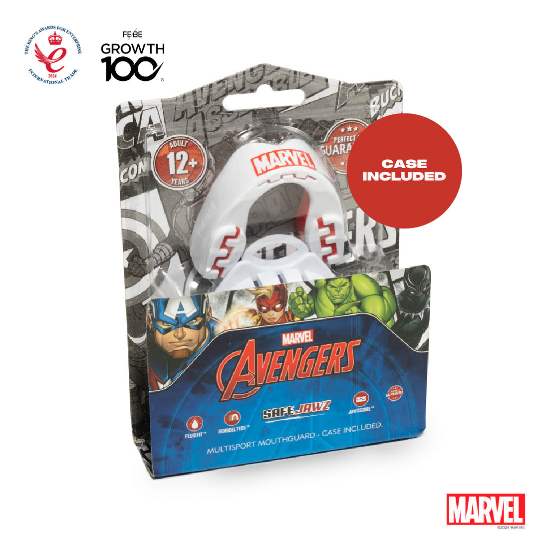 SafeJawz Marvel Logo Mouthguard - White