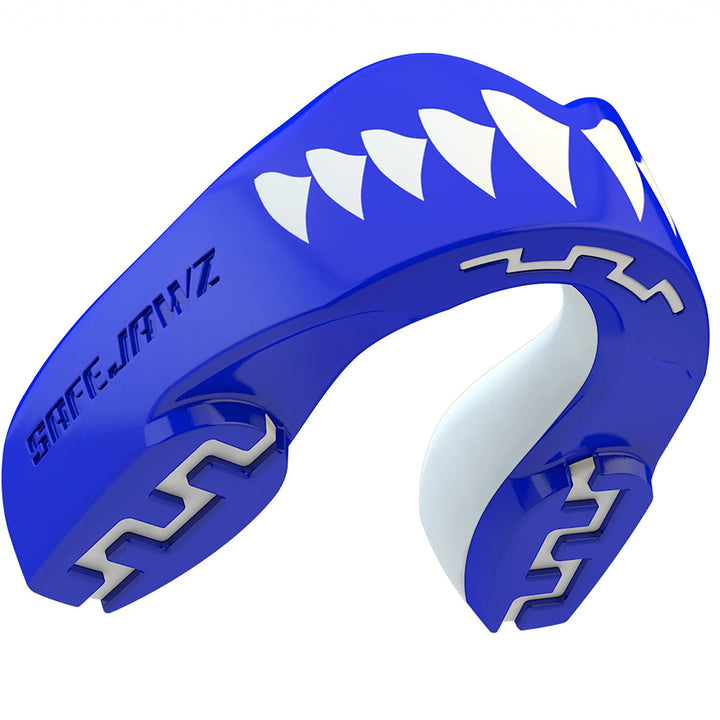 SAFEJAWZ® 'Shark' Mouthguard - Extro SEries - Blue & White