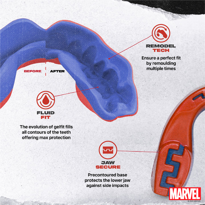 SafeJawz Marvel Captain Marvel Mouthguard - Red