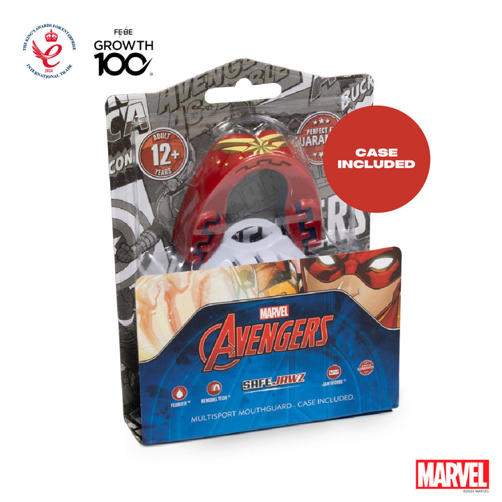 SafeJawz Marvel Captain Marvel Mouthguard - Red