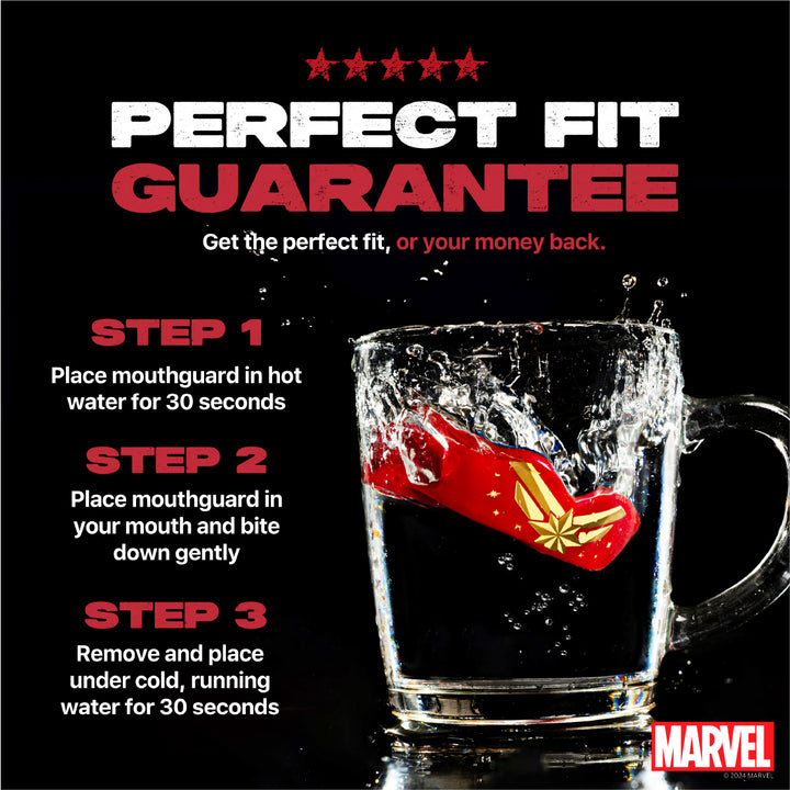SafeJawz Marvel Captain Marvel Mouthguard - Red