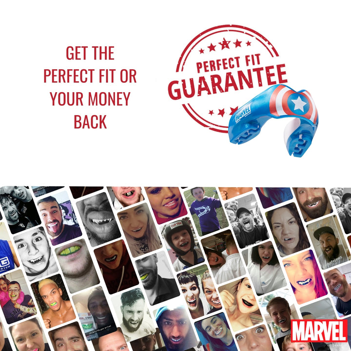 SAFEJAWZ Marvel Ortho Captain America Mouthguard - Blue