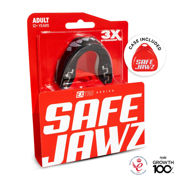 SAFEJAWZ® 'Fangz' Mouthguard - Extro Series - Black & White