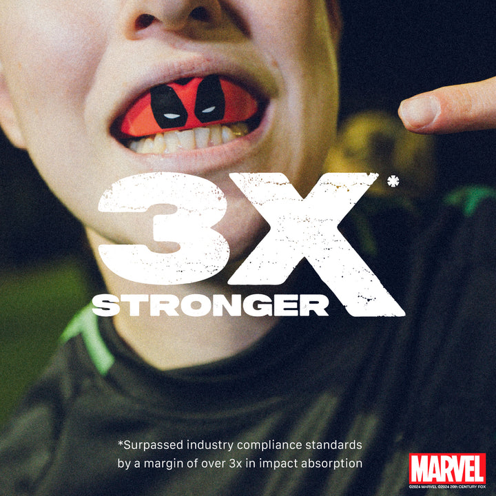 SafeJawz Marvel Deadpool Mouthguard Adults - Red