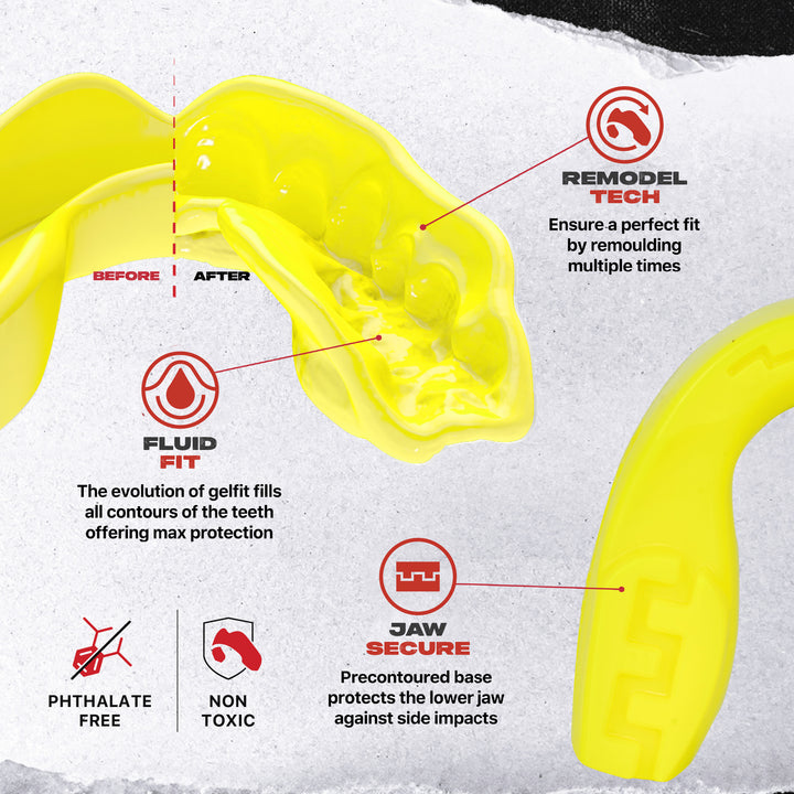 SAFEJAWZ Intro Series Mouthguard Bundle – Fluro Yellow