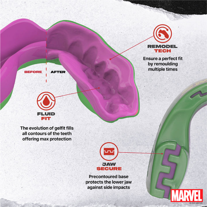 SafeJawz Marvel The Hulk Mouthguard - Green
