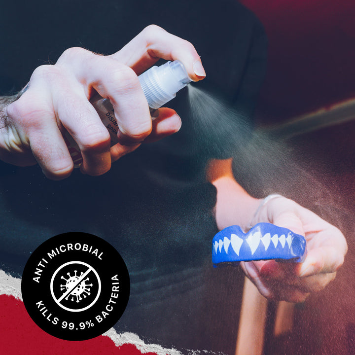 SAFEJAWZ Mouthguard Disinfectant Spray. Mint Flavoured, Anti-Microbial Gum Shield Cleaner. 50ml.