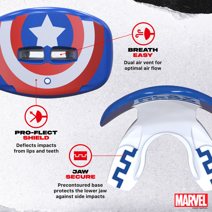 SafeJawz Marvel Lip Guard Captain America Mouthguard