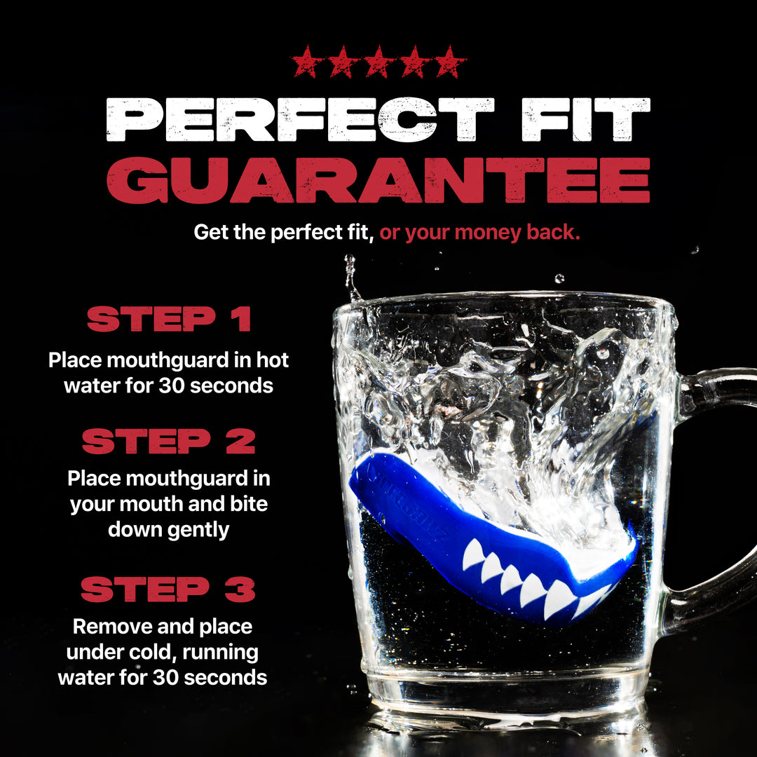 SAFEJAWZ® 'Shark' Mouthguard - Extro SEries - Blue & White
