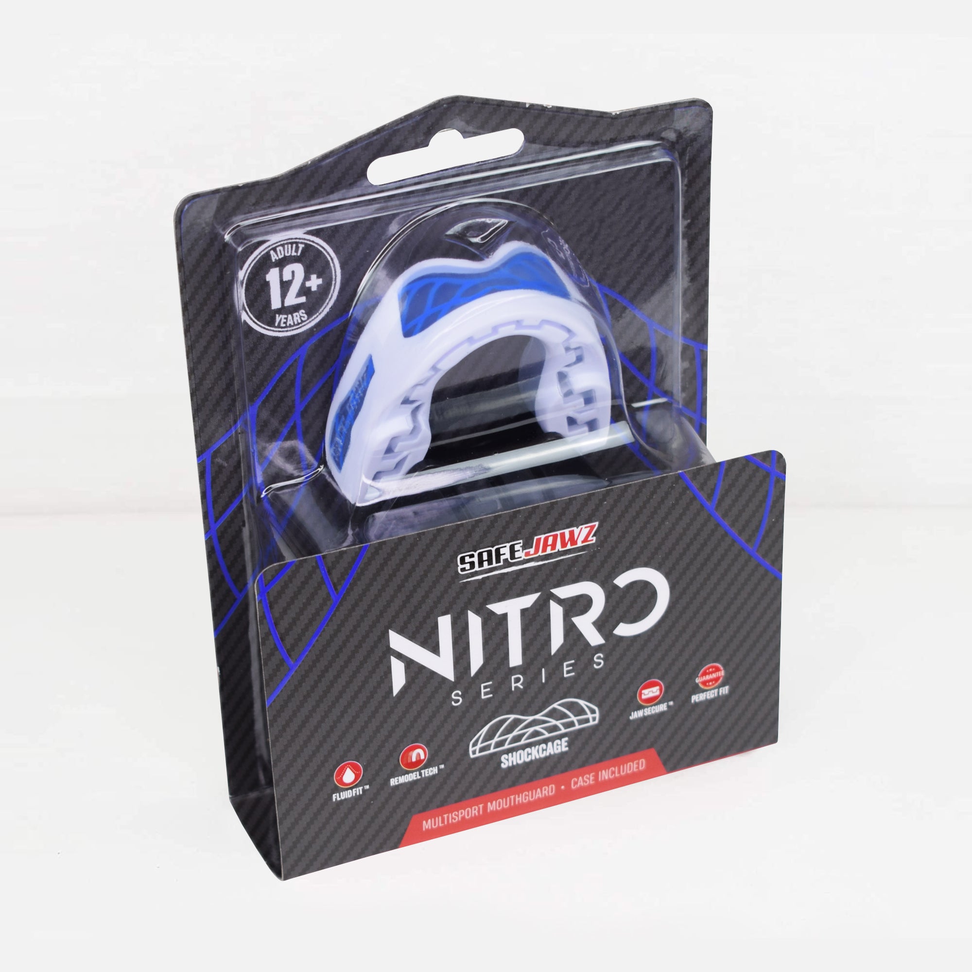 SAFEJAWZ Nitro Series White & Blue - Adult - SAFEJAWZ gum shield